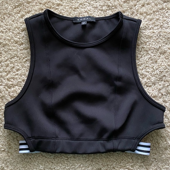 Koral Tops - Koral Black Dayside Crop Top Sports Bra Sz XS